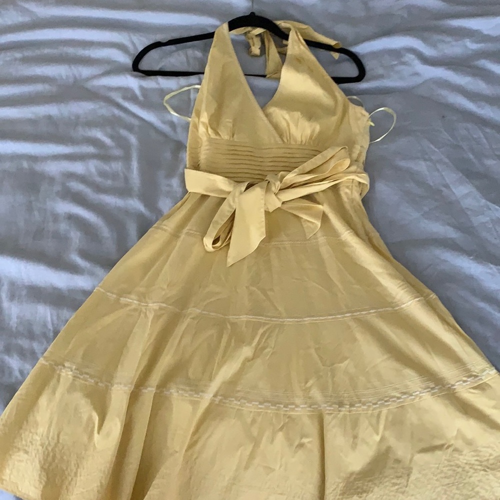BCBG Maxazaria Yellow Halter Dress